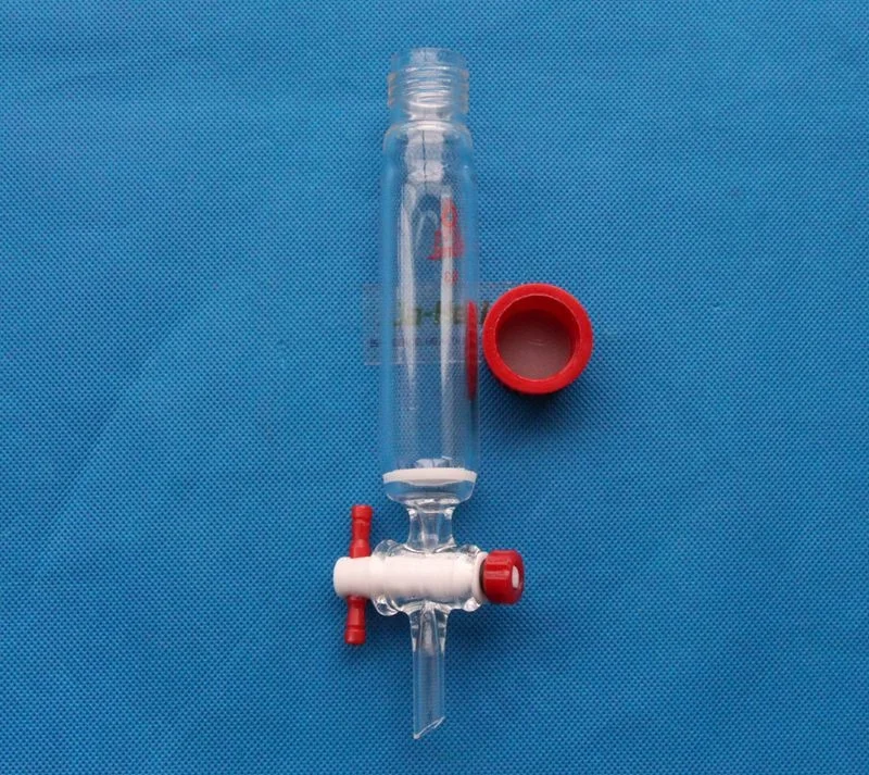 10 25 50 100 250ml Lab use Glass Solid Phase Peptide Synthesis Vessel with fritted disc PTFE Stopcock