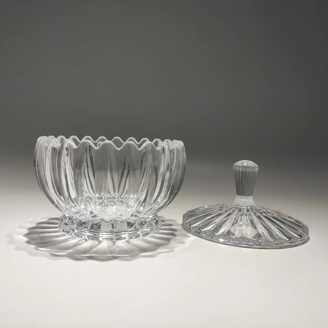 Штабелируемые вращающиеся прозрачные банки для конфет высокие стеклянные с крышкой и