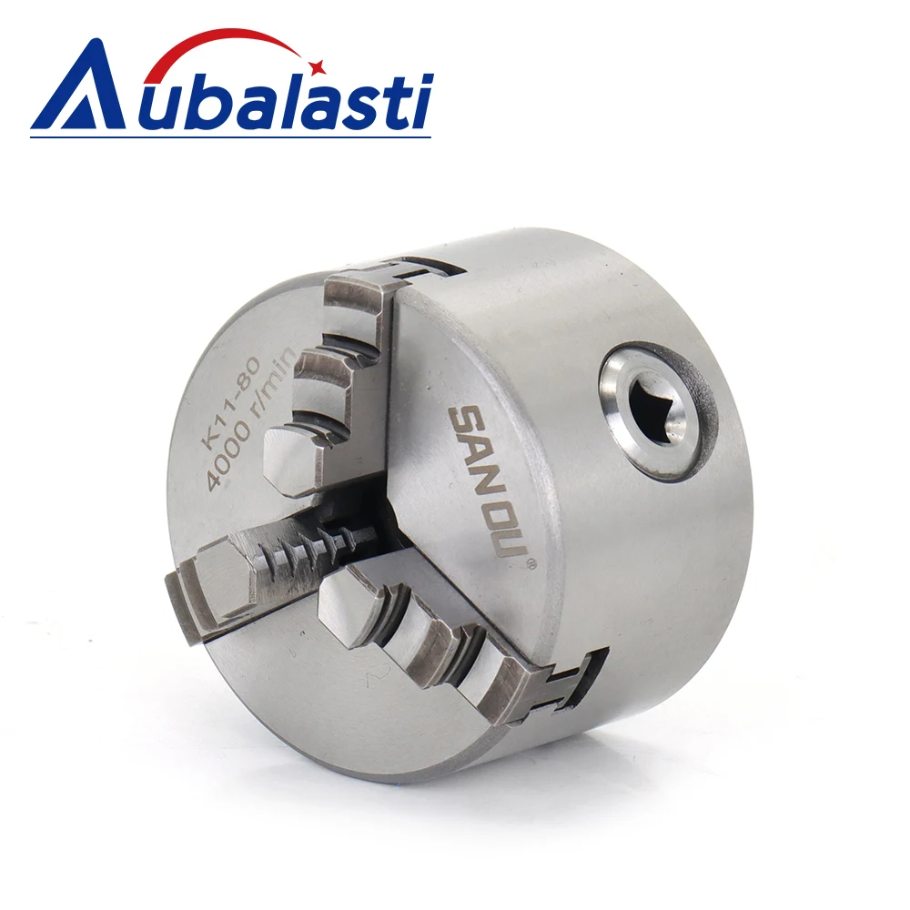  Aubalasti 1 комплект K11 80 мм 3 дюйма 3-кулачковый руководство патрон токарного станка Самоцентрирующиеся патроны SANOU K11-80 с компьютерным числовым программным управлением