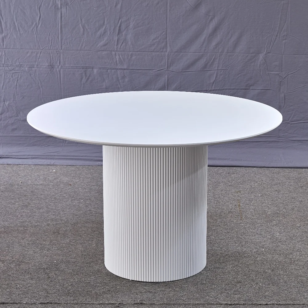 White Wood Round Cheap Small Dining Table Set 4 Chairs Or 8 Seater For Dining Room Home Furniture