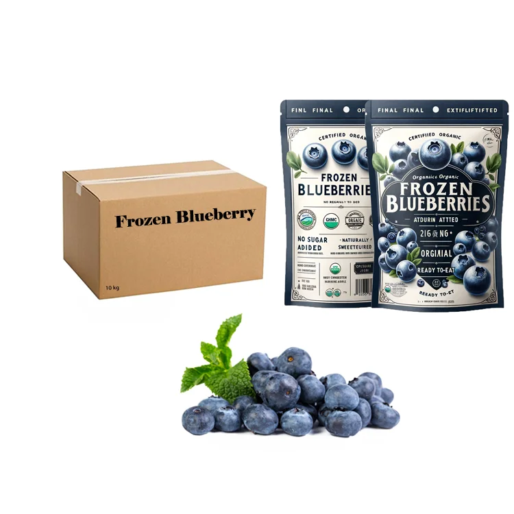 Organic IQF Frozen Blueberries Sweet Taste Best Price Good Quality Bulk and Vacuum Pack for Wholesales