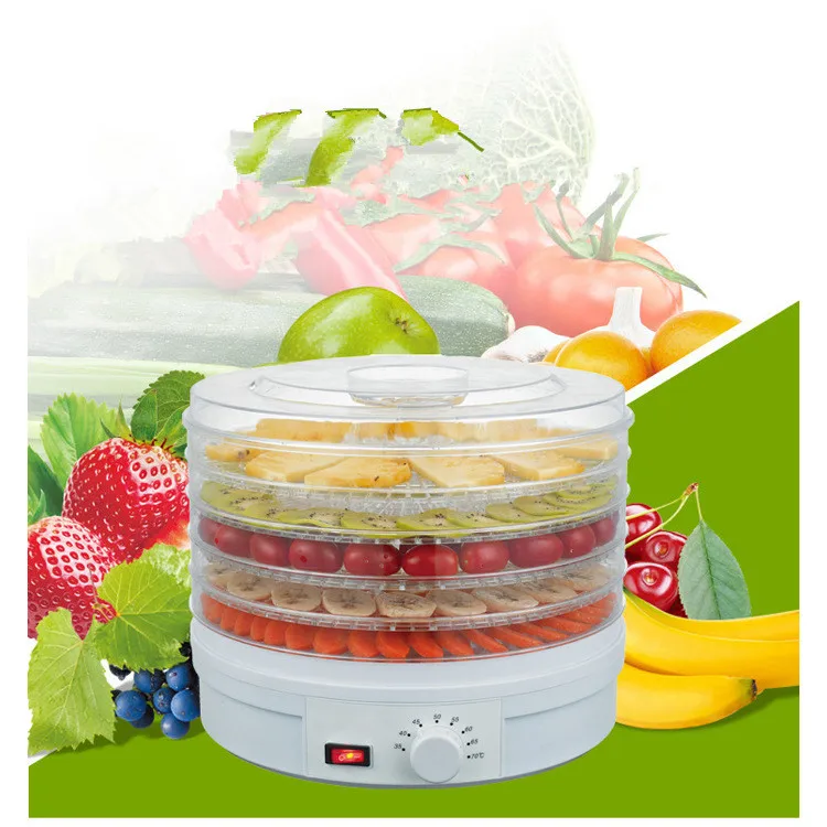 Home Appliance 28cm 350W Food Dehydrator Electric Dry Fruits & Vegetables Machine Mechanical with 5 Trays