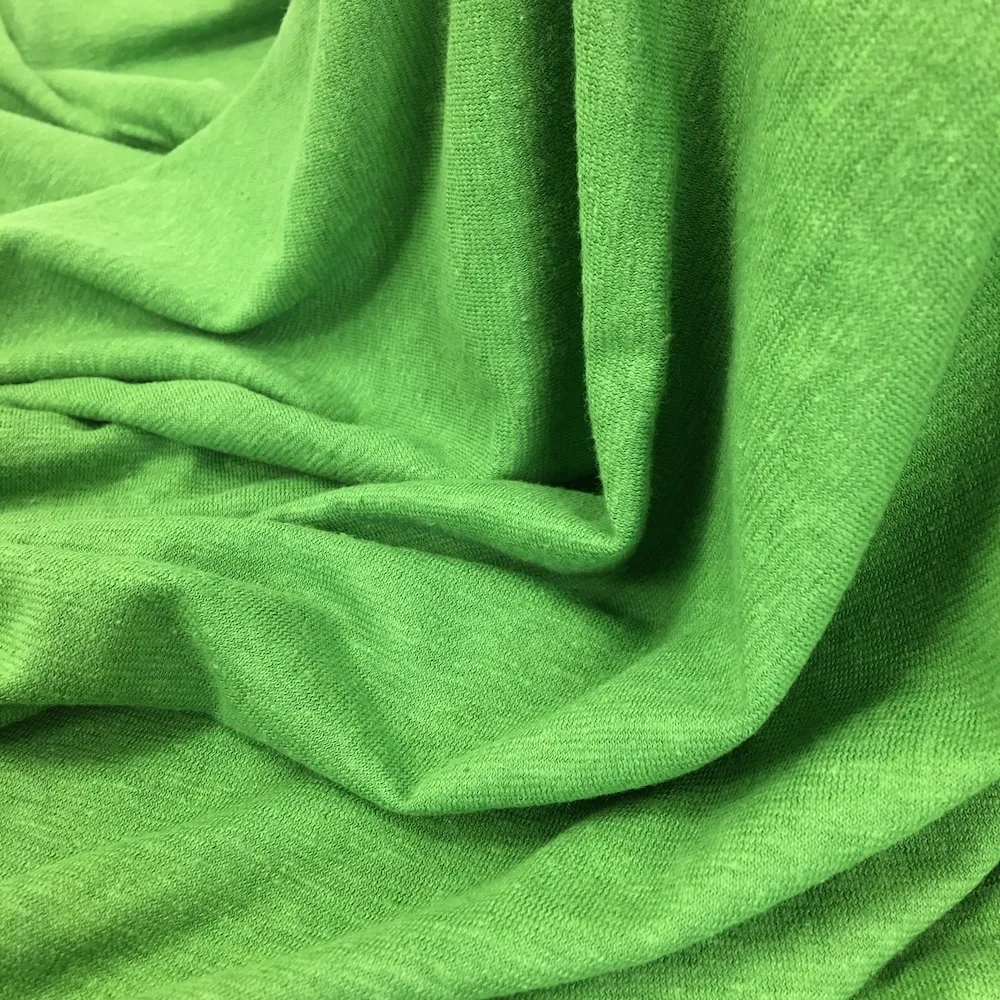 
top quality single jersey fabric with 55%hemp 45%organic cotton for tshirt knitted fabric by the yard 