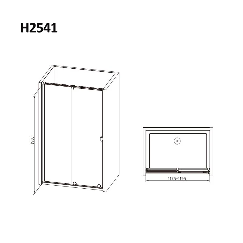 Popular Bathroom Aluminum Shower Room Waterproof Tempered Glass Sliding Shower Cabin Door