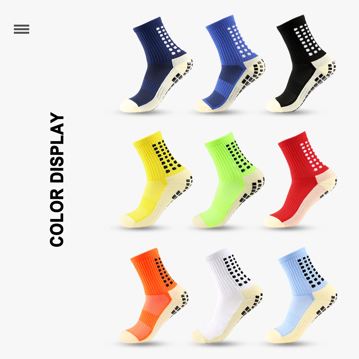 Anti slip sports football grip socks soccer grip socks for men