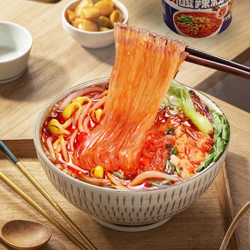 Wholesale Barreled Sweet Potato Hot And Sour Powder Non-Fried Instant Foodsweet Potato Noodles