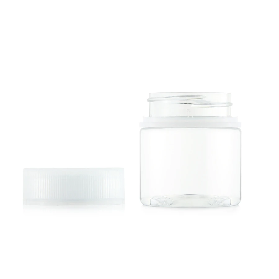 Customized 2oz 30 dram 4oz 40 dram clear pill child proof resistant plastic jar with lid