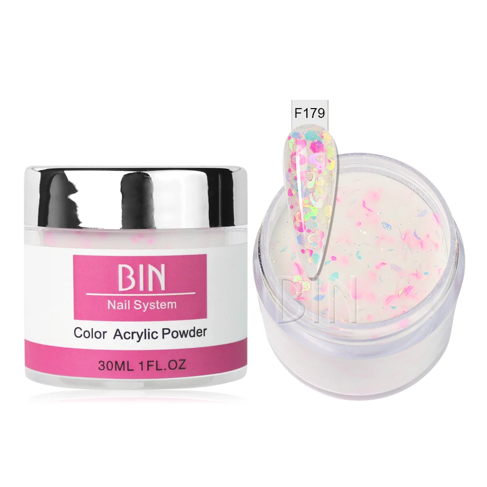 BIN glitter shinning effect private label acrylic powder set for nail