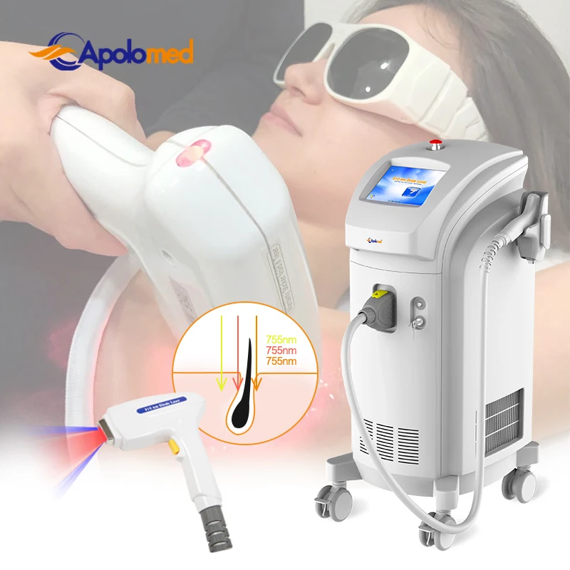 Apolo Epilation 808 hospital hair removal diode laser equipment price high density diode laser hair removal machine prices