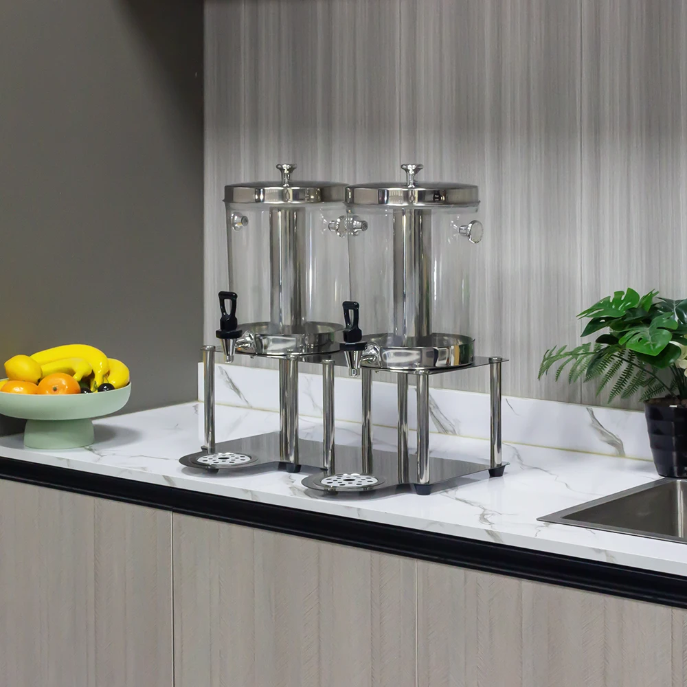 8L 16L Multiple capacity ice beverage dispenser plastic beverage dispenser for parties juice dispenser machine 3 tanks