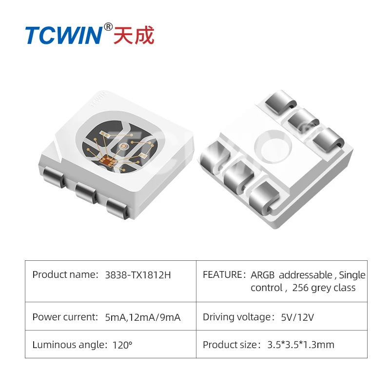 Good quality productsLED package 3838 RGB build in IC smd led