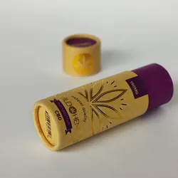 100% Biodegradable Cosmetic container Kraft Push Up Tubes Brown Paperboard Push Up Lip Balm Tubes Eco Friendly 1/2 OZ