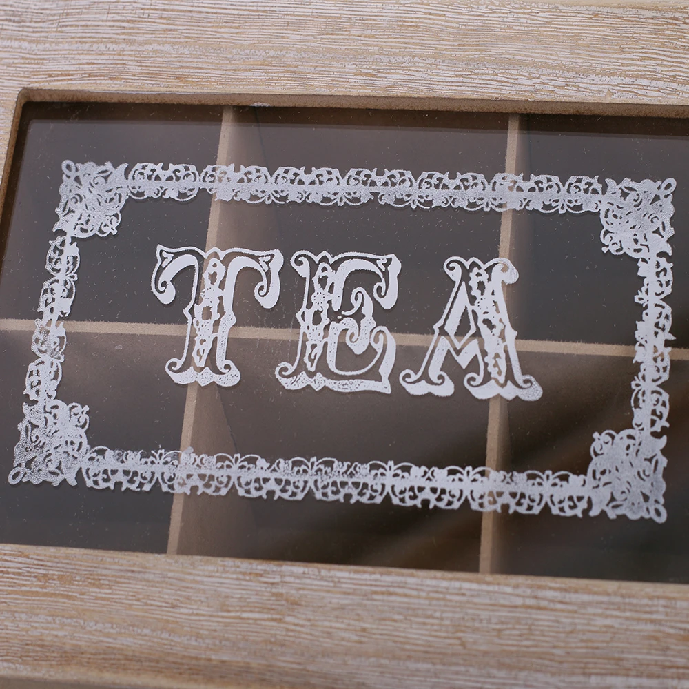 Food-grade MDF tea bag organizer storage box recycle tea storage box with separate compartments