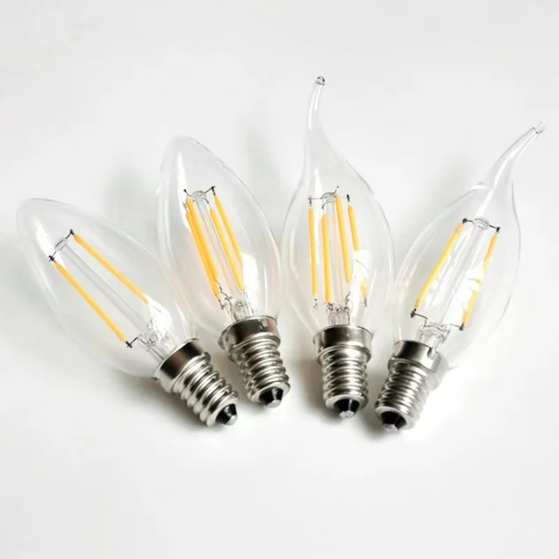 Candle C35 B35 Frosted Glass Torpedo Shape Bullet Top 360 Degrees Beam Angle Chandelier LED Light Bulb