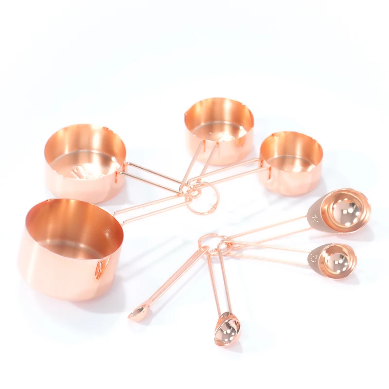 
Dropshipping Amazon Unique Home Measuring Cup 4 Piece Cooking Spoon Set Gold plated (Rose Gold plated) 