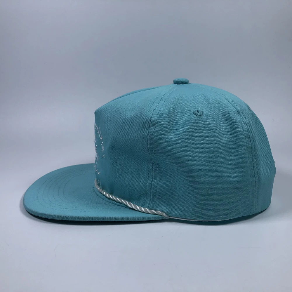 OEM summer hot sales embroidery traveling camp snapback hat cotton unstructure girl custom logo 5 panel rope cap