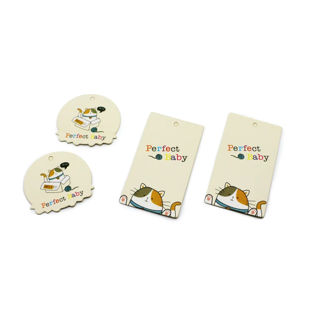 Custom die cut price tag paper label clothing customization and logo cloth tag design advanced customization