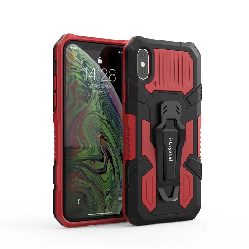 For Moto G8 power armor phone case Mech Warrior Rubber Armor back cover belt clip Kickstand Phone Case for Moto G8 Power case