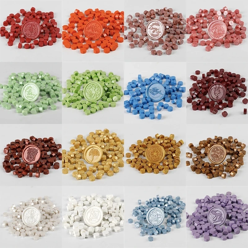 Sealing Wax Seal Stamp Wax Beads 100pcs for lovers craft happy new year gift Wedding invitation envelop gold stamper colorful