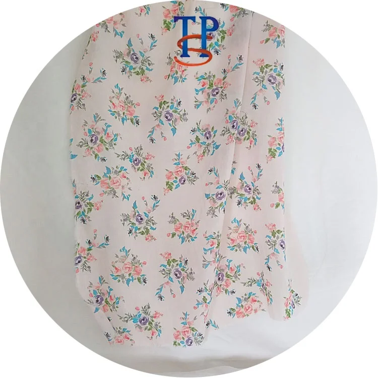 
Customizable floral printed silk cotton interwoven fabric 