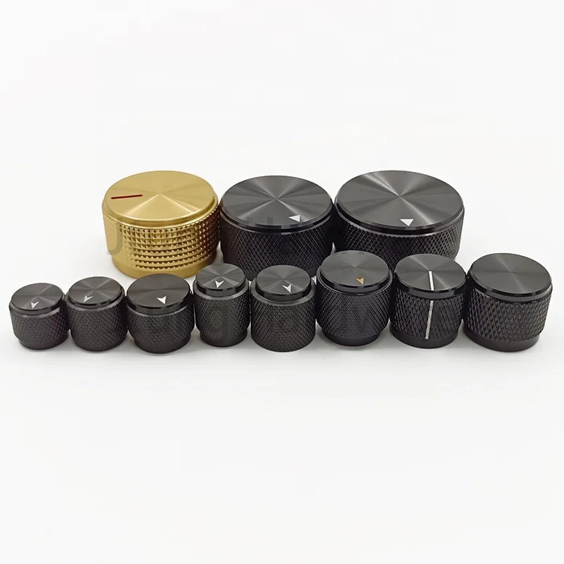 High Quality Metal Aluminum Encoder Switch Volume Control Knob fit for Spline Teeth D Shaft