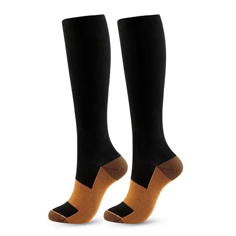 20-30 Mmhg Copper Fiber Sports Socks Marathon Cycling Football Varicose Veins Compression Stockings