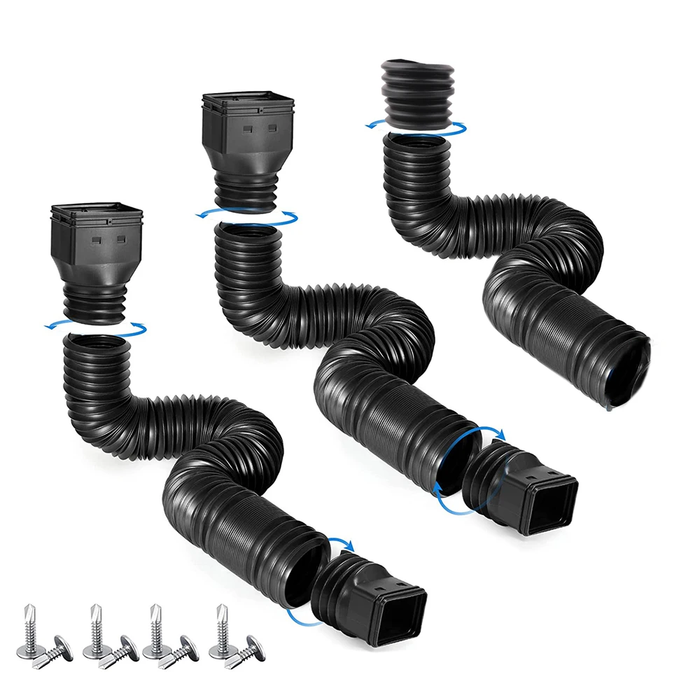 telescopic silver metal rain chain garden decor centerpieces PVC gutter downspout extensions tube