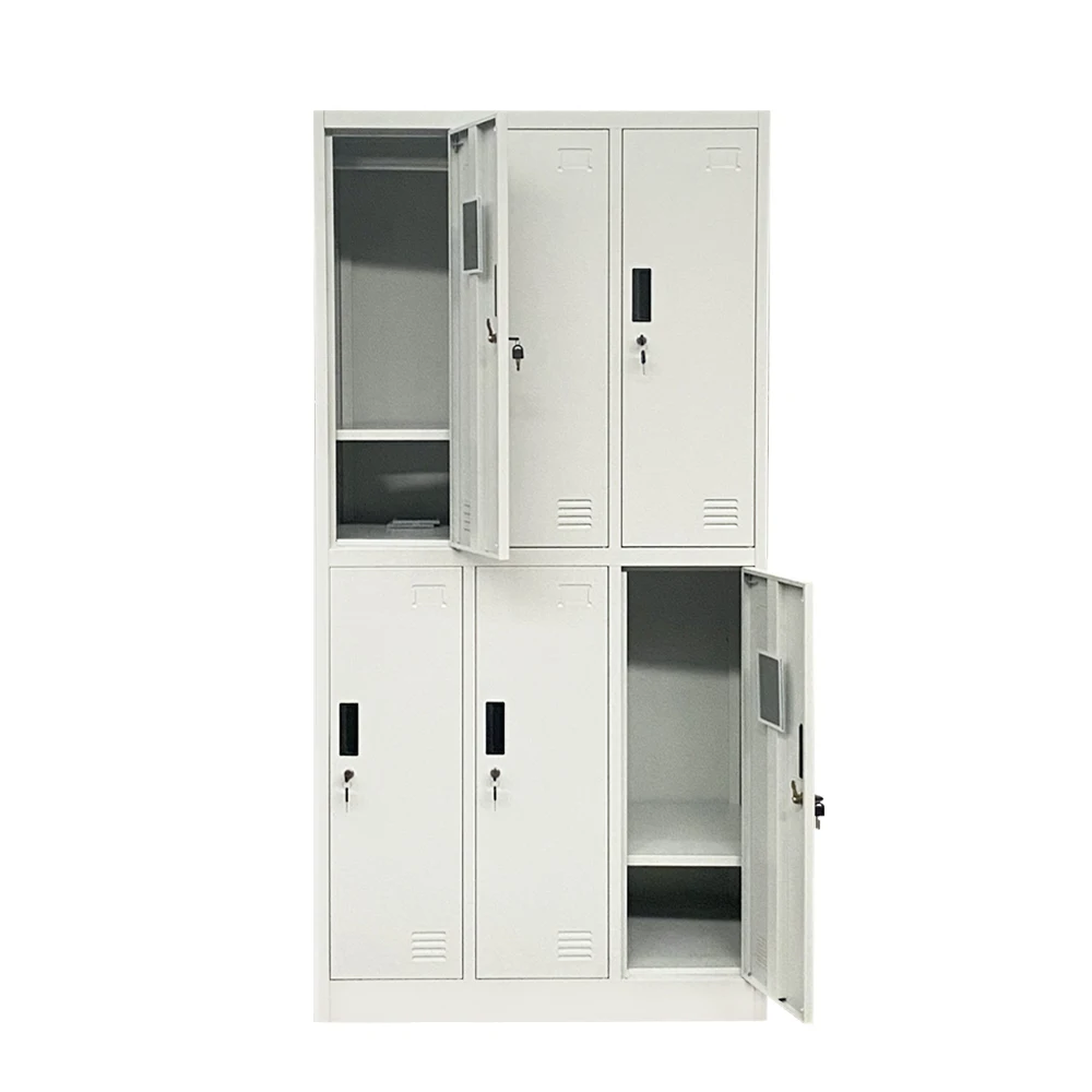 Easy install light Gary  metal 6 door locker  with cheap price