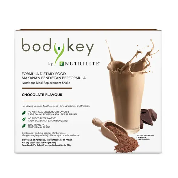 BodyKey by NUTRILITE Meal Replacement Shake chocolate Flavor Ingredients Protein dietary fiber vitamins minerals energy