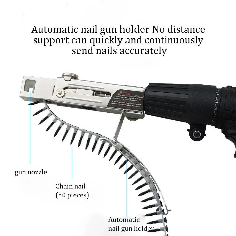 Automatic nail gun Electric screw chain strap screw gun head carpentry finishing drywall tools