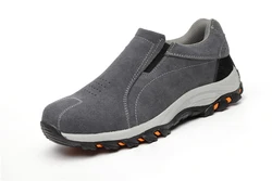mesh net breathable suede upper material steel toe and sole anti piercing anti puncture leisure men safety shoes