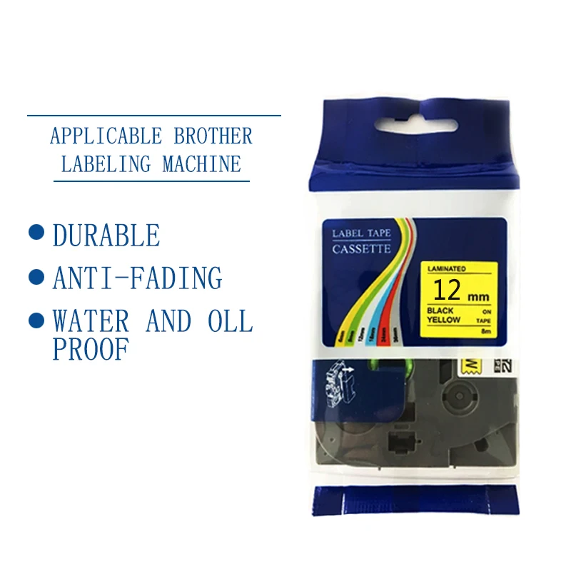 Compatible Standard Adhesive Label Tape Cartridge Brother TZe-231 TZe231 Tz231 series Printer 12MM Multi Color Label Cassette