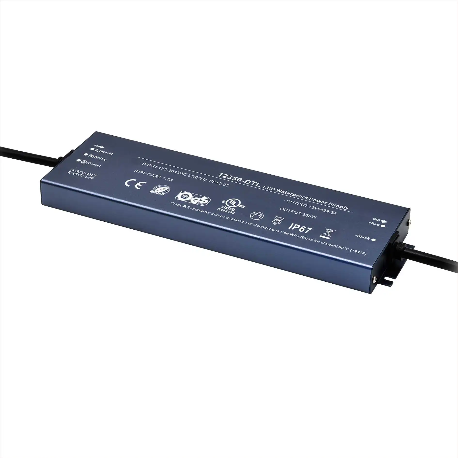 passed CE CB TUV SAA UL ROHS CCC led driver 12v 24v 36v 48v 100w 150w 200w 250w IP67 led power supply 5-year warranty