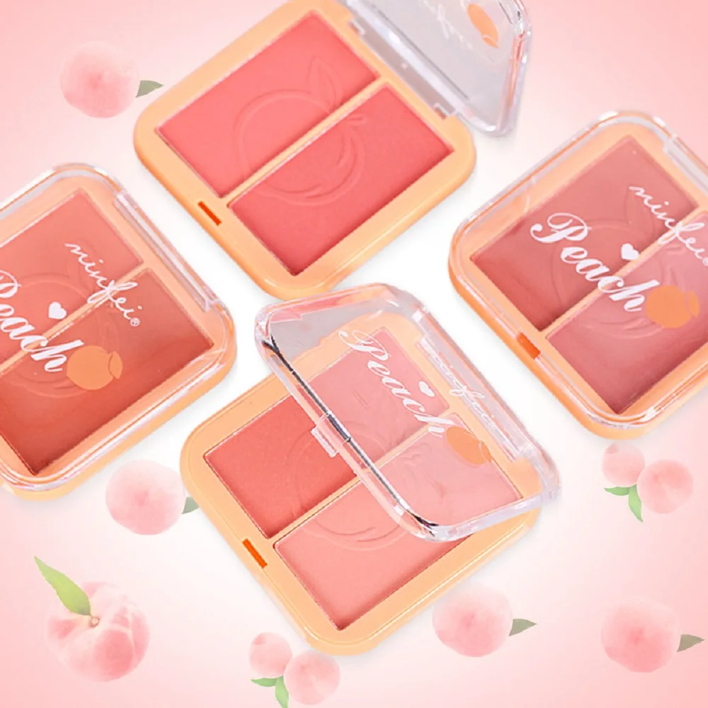 
Face Makeup Double Color Professional Soft Long Lasting Improve Color Nectarine Blush 