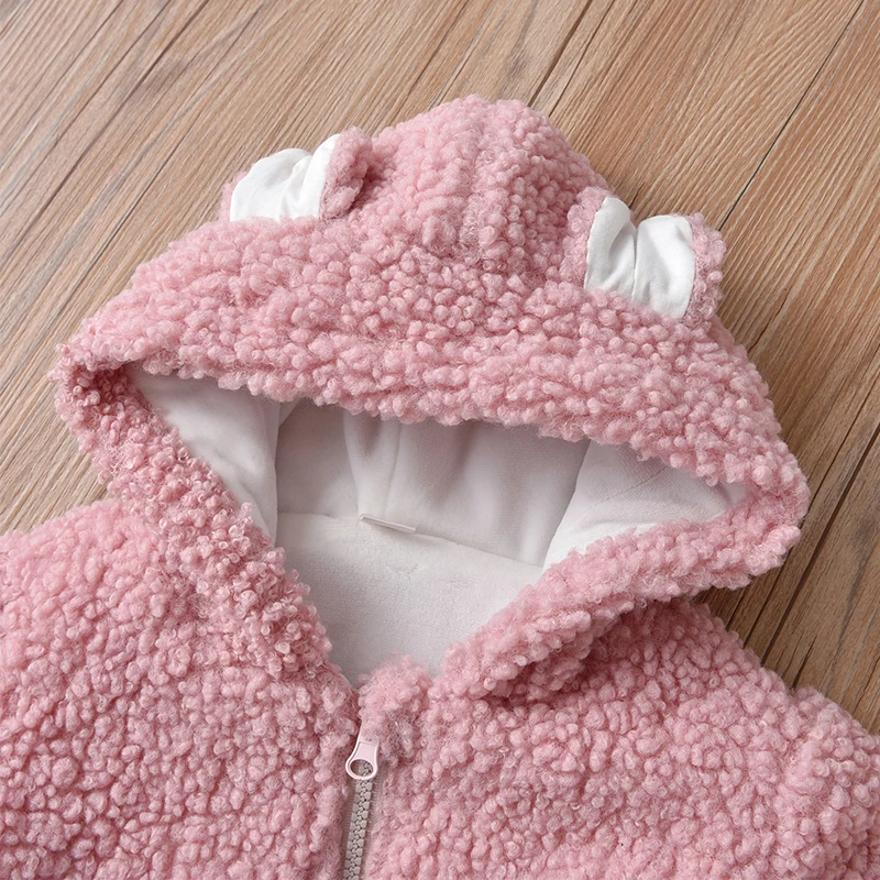 Quality Artificial Wool Outfit Baby Winter jackets Outwear Infant Toddlers Baby Girl fur hood long sweater Coat With Hood