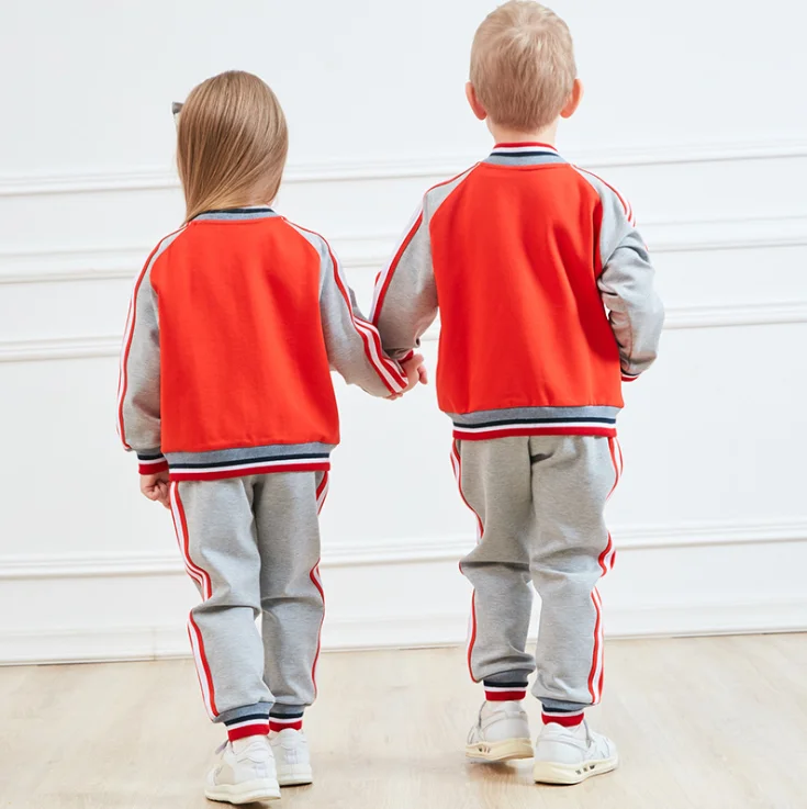
Spring Latest Design Primary School Kids Uniform Sports Suit For Kindergarten 