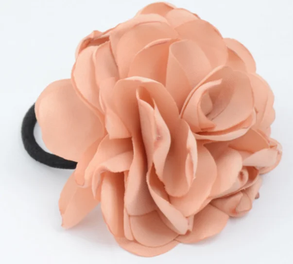Burned Edge satin flower hair tie