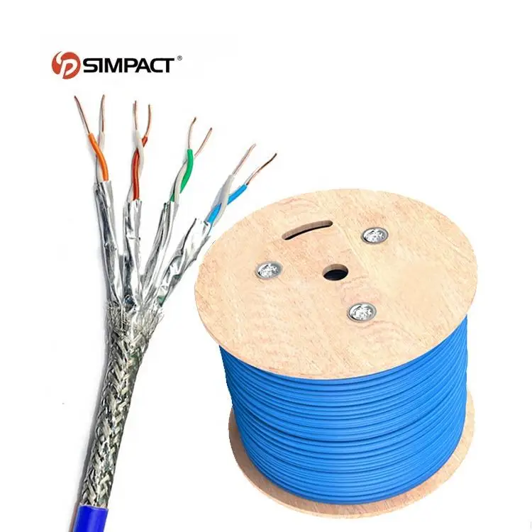 Simpact Custom High Quality Pvc/Pe/Lszh/Cmp/Cmr Jacket Ethernet Cat8 Sftp Cat8 Cable Network Cable 22Awg