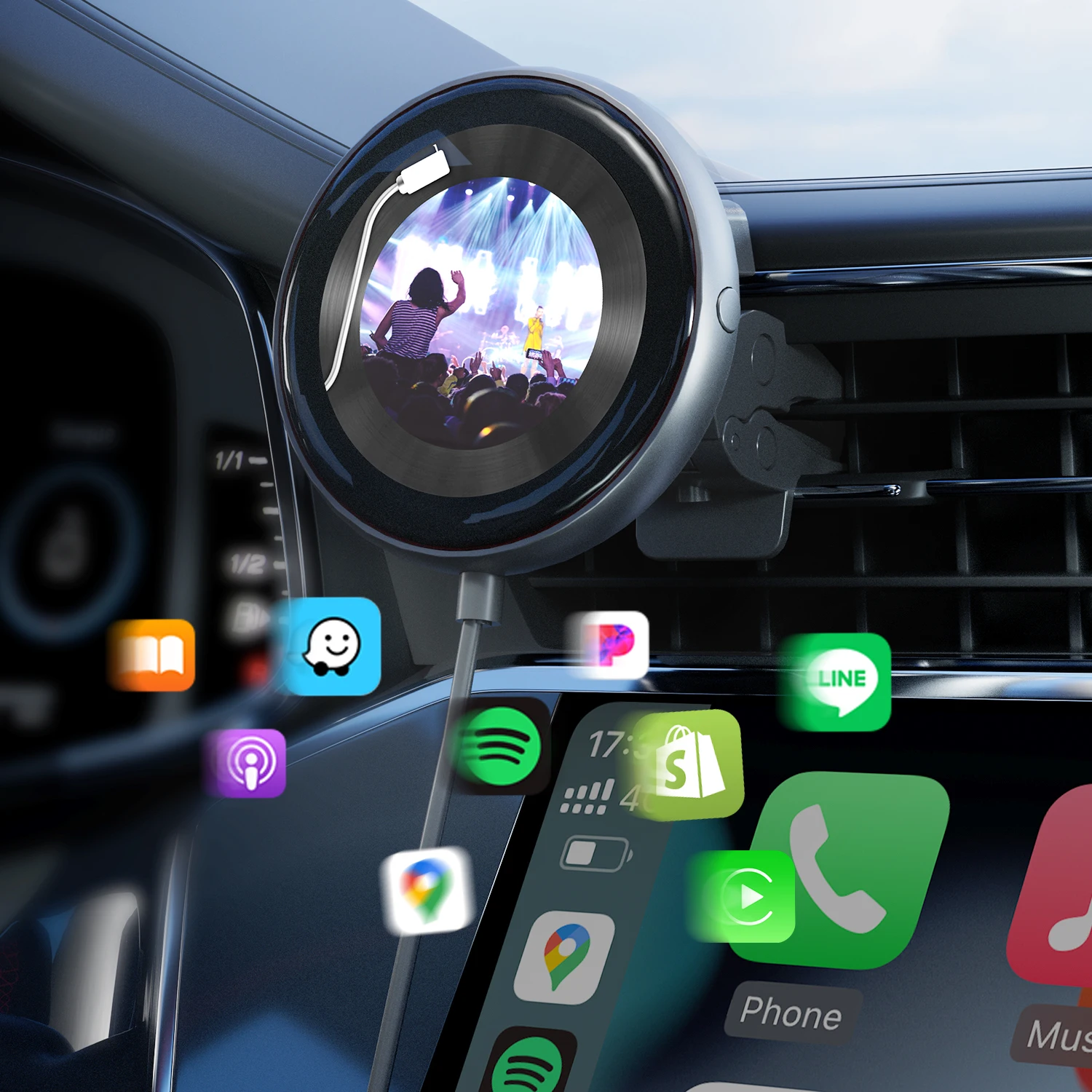 Ottocast новая функция Carplay клип беспроводной AI Smart Box для автомобильного диффузора многоэкранное быстрое соединение