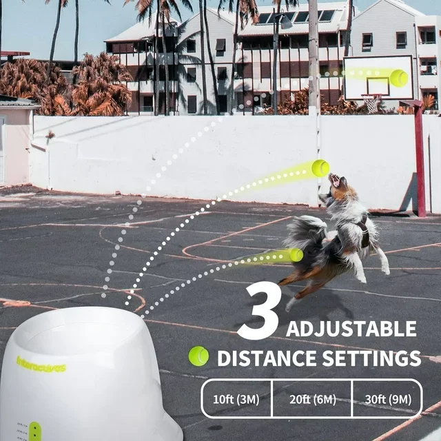 Electric interactive throwing training dog fetch toy thrower machine mini tennis automatic dog ball launcher