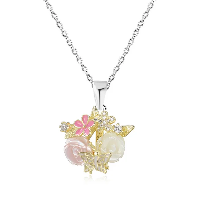 
Beautiful wedding jewelry 925 sterling silver flowers pendant for women 