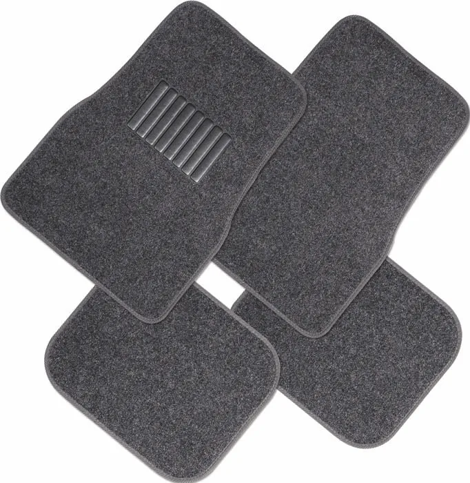 
Autop Carpet Floor Mat for Car 4 Piece Heavy Duty Set Cars SUV with Heel Pad Black All Weather Floor Mats 