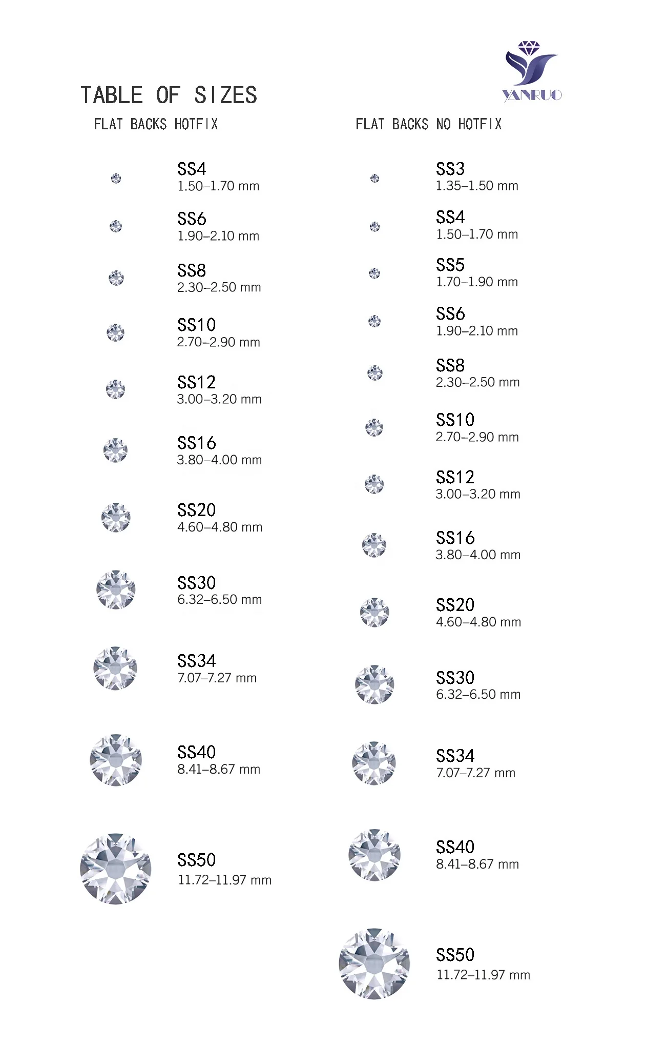 YANRUO 2088 Golden Shadow Color 16 Cut Facets Rhinestones and Crystals Rhinestones Strass Cristal Nails Rhinestone