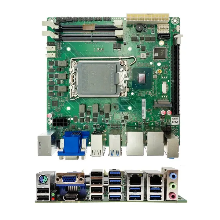 OEM ODM LGA1700 Mini ITX Industrial PC Motherboard Intel Core 12th Gen Alder Lake Fanless Embedded Motherboards VGA 2*RJ45