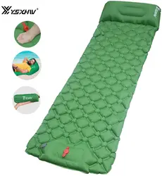 YSXHW Camping Sleeping Pad with Pillow Waterproof Inflatable Sleeping Mat Lightweight Air Mattress with Built-in Pump for Tent
