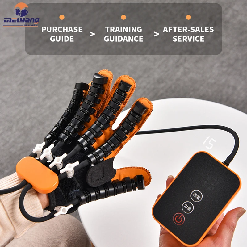 Meiyang New Trendy Hand Massager With Heating Rehabilitation Robot Gloves Finger Trainer For Stroke