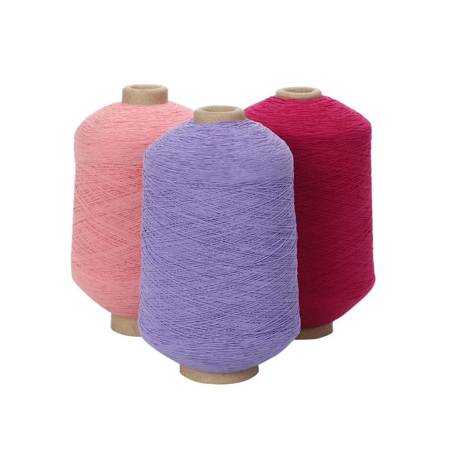 elastic rubber spandex covering yarn elastic rubber double covered polyester thread latex yarn