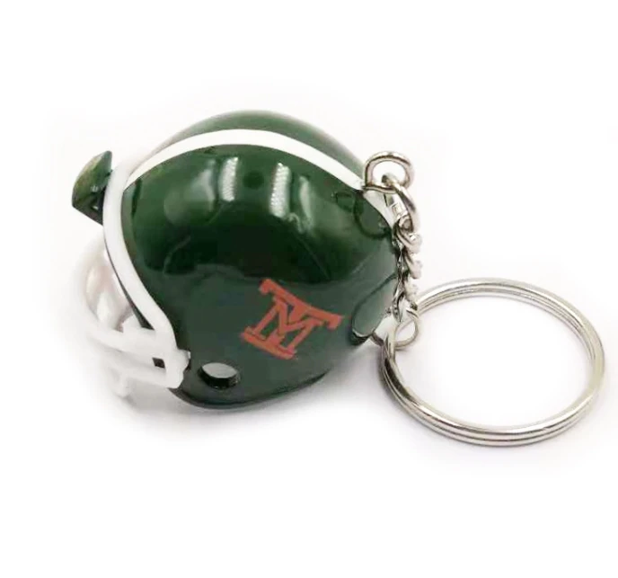 Zinc alloy helmet hat Key chain Metal 3D stereoscopic hockey helmet hat gift key small pendant