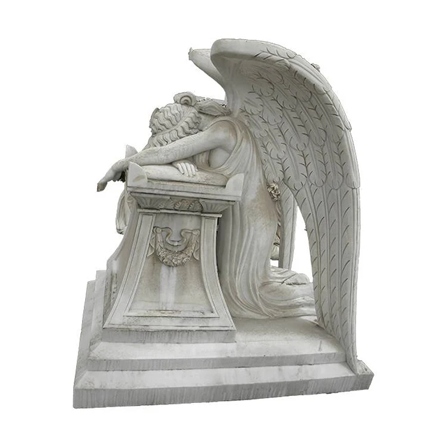 OEM Factory custom White resin Angel Tombstone Pet Ashes Cremation Urns for adult Ashes Container