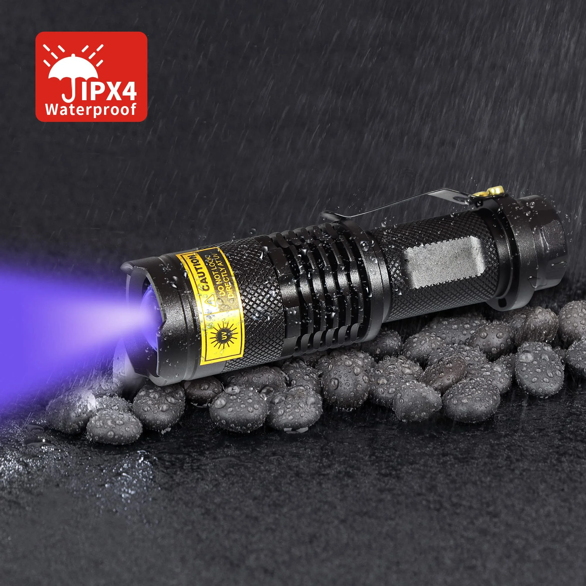 LINLI AA аккумулятор зажим для питания УФ-факел 365-395nm ультрафиолетовый фонарик светодиодный IPX4 Мини